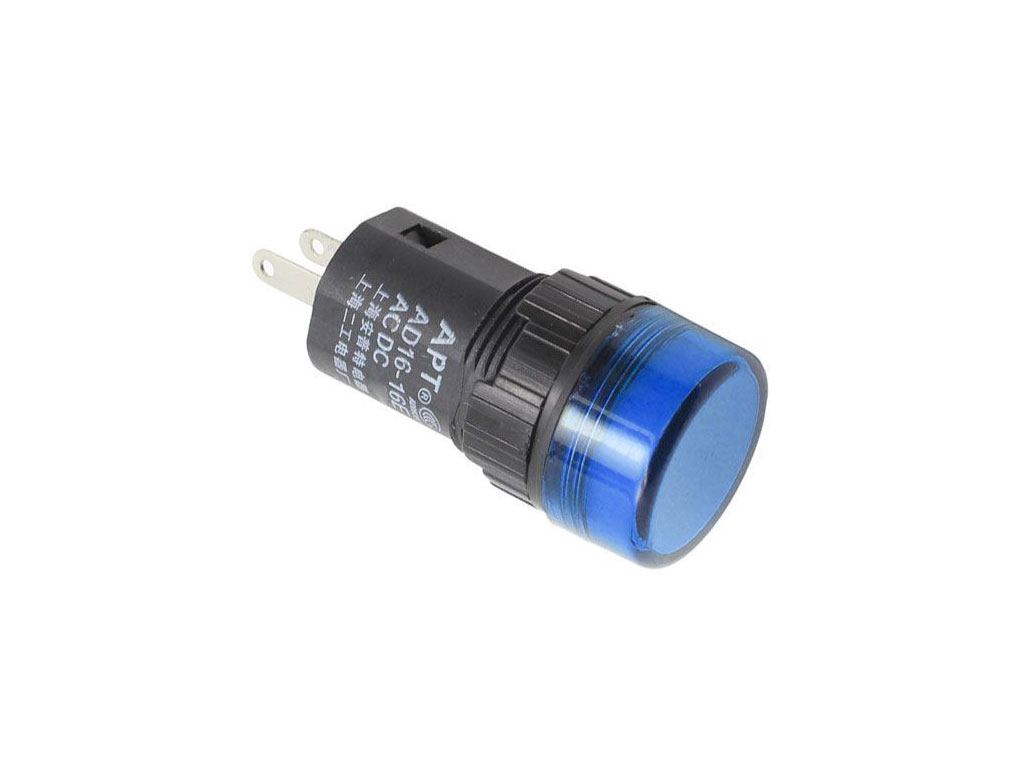 Kontrolka LED modrá, 12V AC / 12V DC, montážní otvor 16mm