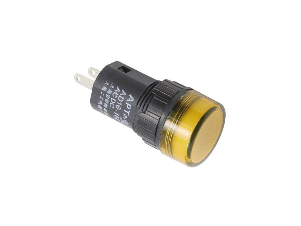 Kontrolka LED žlutá, 12V AC / 12V DC, montážní otvor 16mm