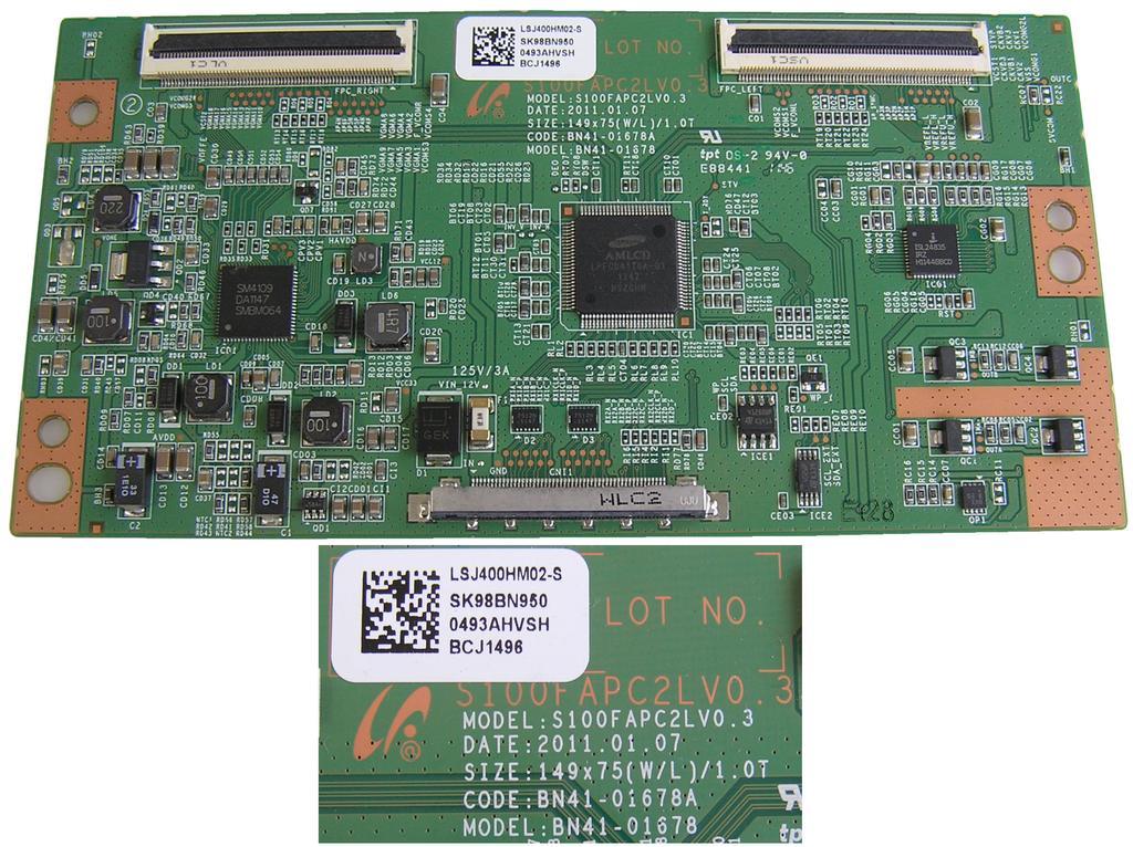 LCD LED modul T-Con BN95-00493A / T CON assy board BN9500493A / LSJ400HM02-S / S100FAPC2LV0.3 / BN41-01678A