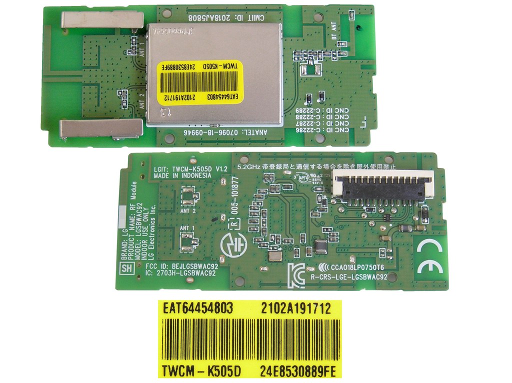LCD LED modul WiFi / Bluetooth LG EAT64454803 / LG - network-WIFI module LGSBWAC92 / TWCM-K505D V1.2