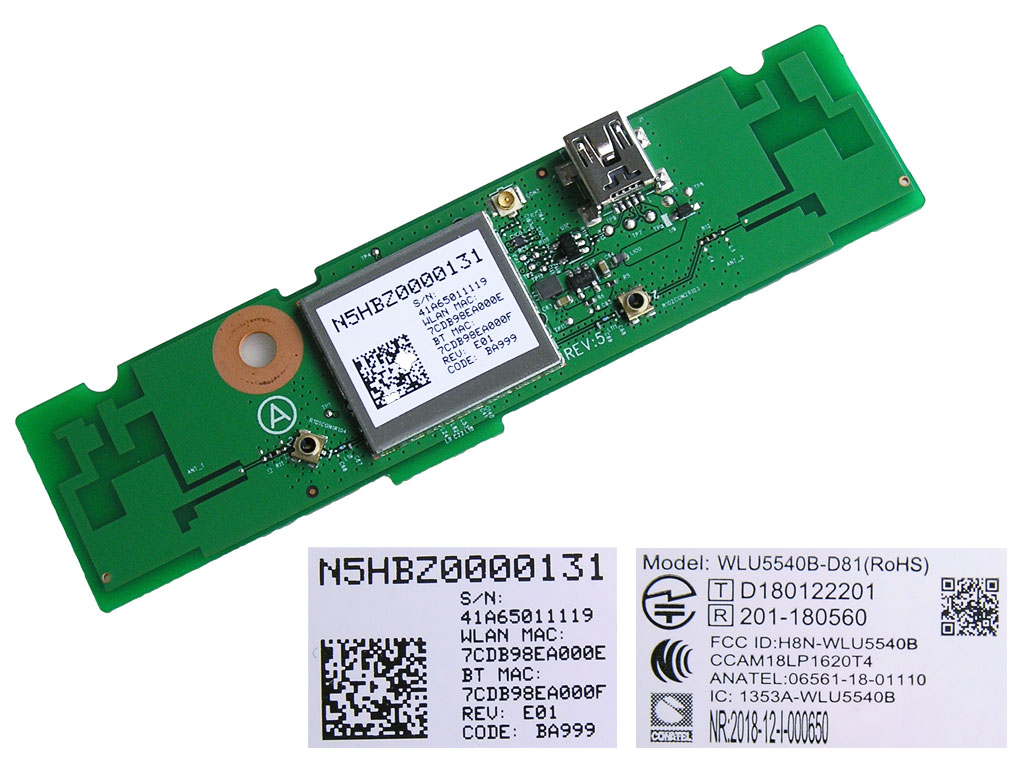 LCD LED modul WiFi Panasonic WLU5540B-D81 / Panasonic network-WIFI module N5HBZ0000131