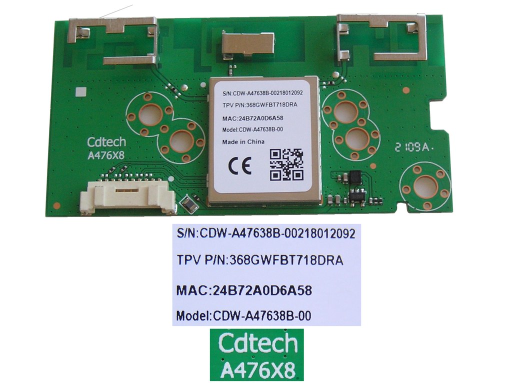 LCD LED modul WiFi Philips CDW-A47638B-00 / Philips - network-WIFI module A47638 / 368GWFBT718DRA / 996592100023