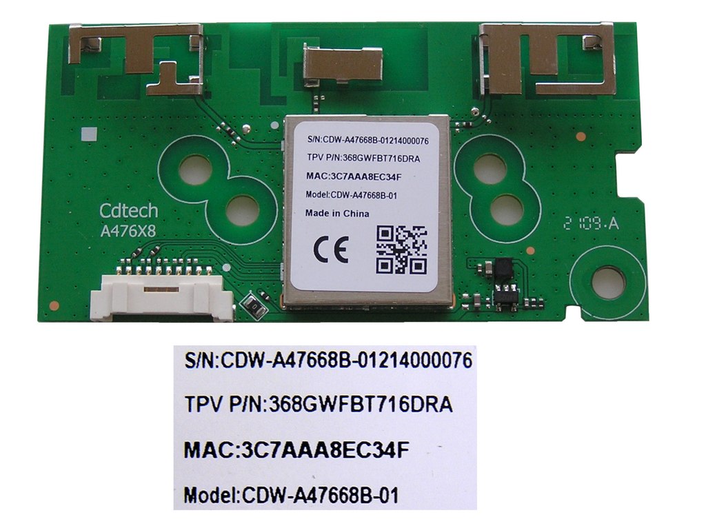 LCD LED modul WiFi Philips CDW-A47668B-01 / Philips - network-WIFI module A476X8 / 368GWFBT716DRA / 996592101032