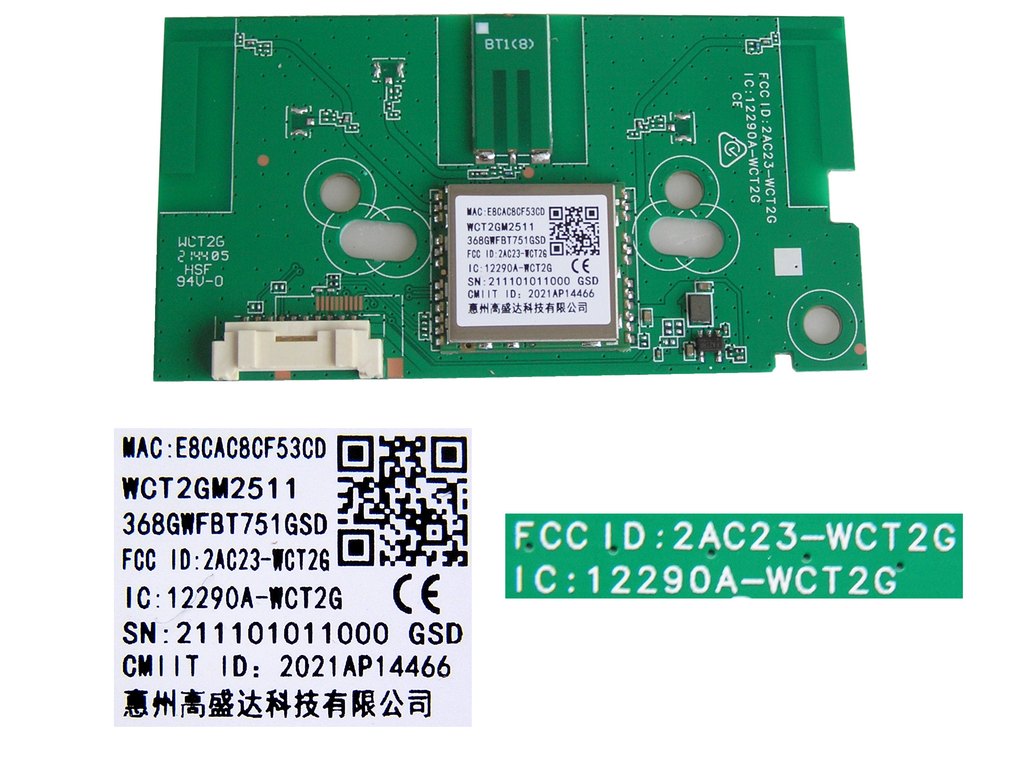 LCD LED modul WiFi Philips WCT2GM2511 / Philips - network-WIFI module 368GWFBT751GSD / 996592103874