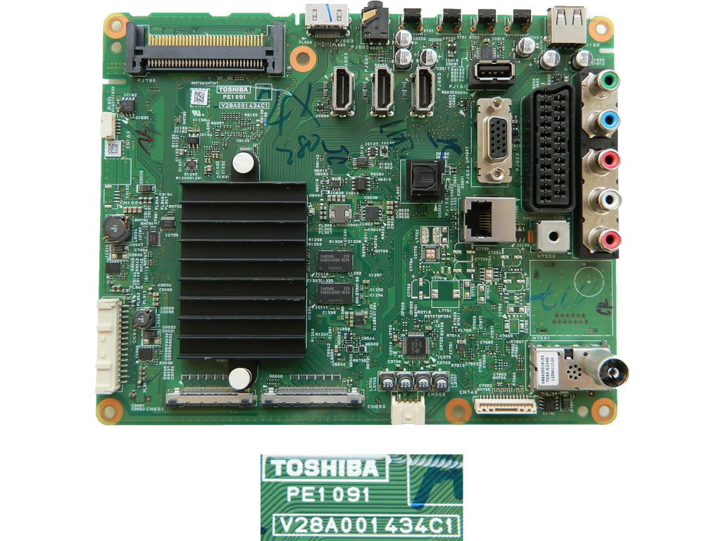 LCD LED modul základní deska 75032279 PE1091 A  V28A001434C1 / assy main board TOSHIBA 
