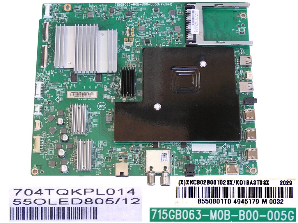 LCD LED modul základní deska Philips XKCB02B00102SX/KQ1BA3T0SX / Main board assy 715GB063-M0B-B00-005G / 704TQKPL014