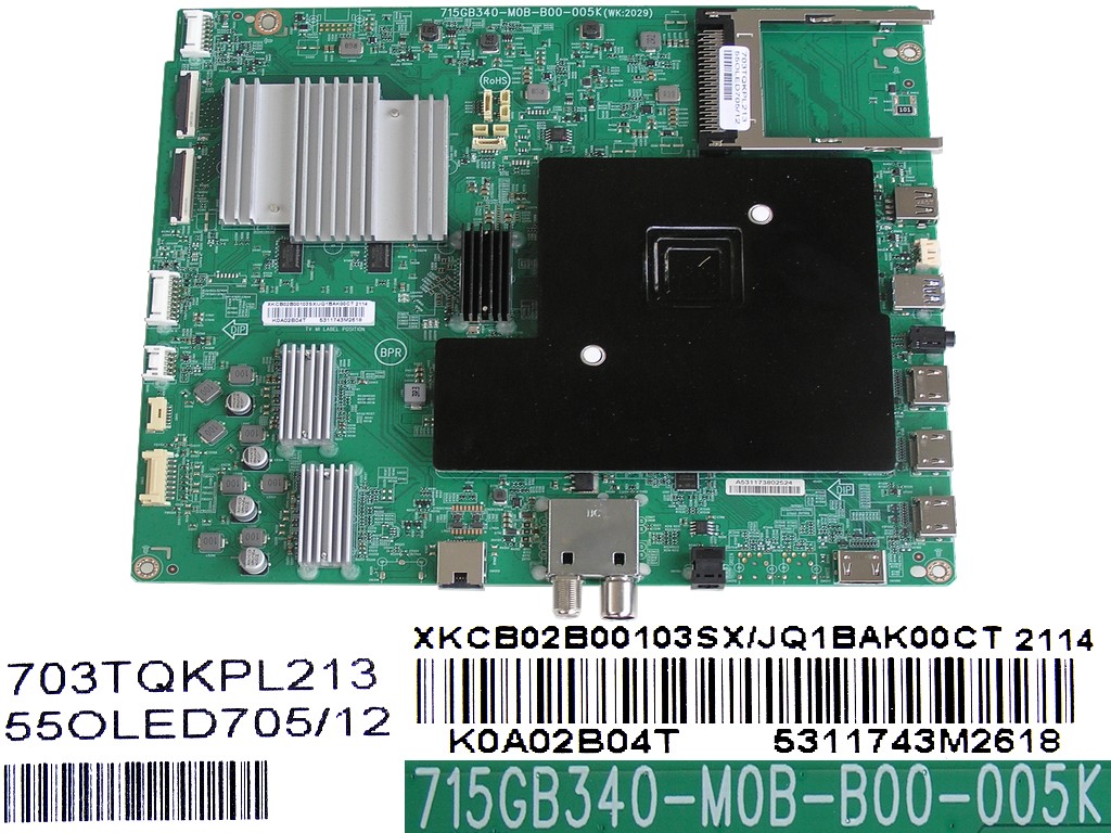LCD LED modul základní deska Philips XKCB02B00103SX/JQ1BAK00CT / Main board assy 715GB340-M0B-B00-005K / 703TQKPL213