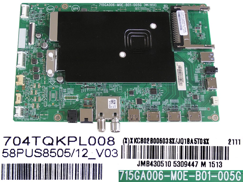 LCD LED modul základní deska Philips XKCB02B00603SX/JQ1BA5T0SX / Main board assy 715GA006-M0E-B01-005G / 704TQKPL008