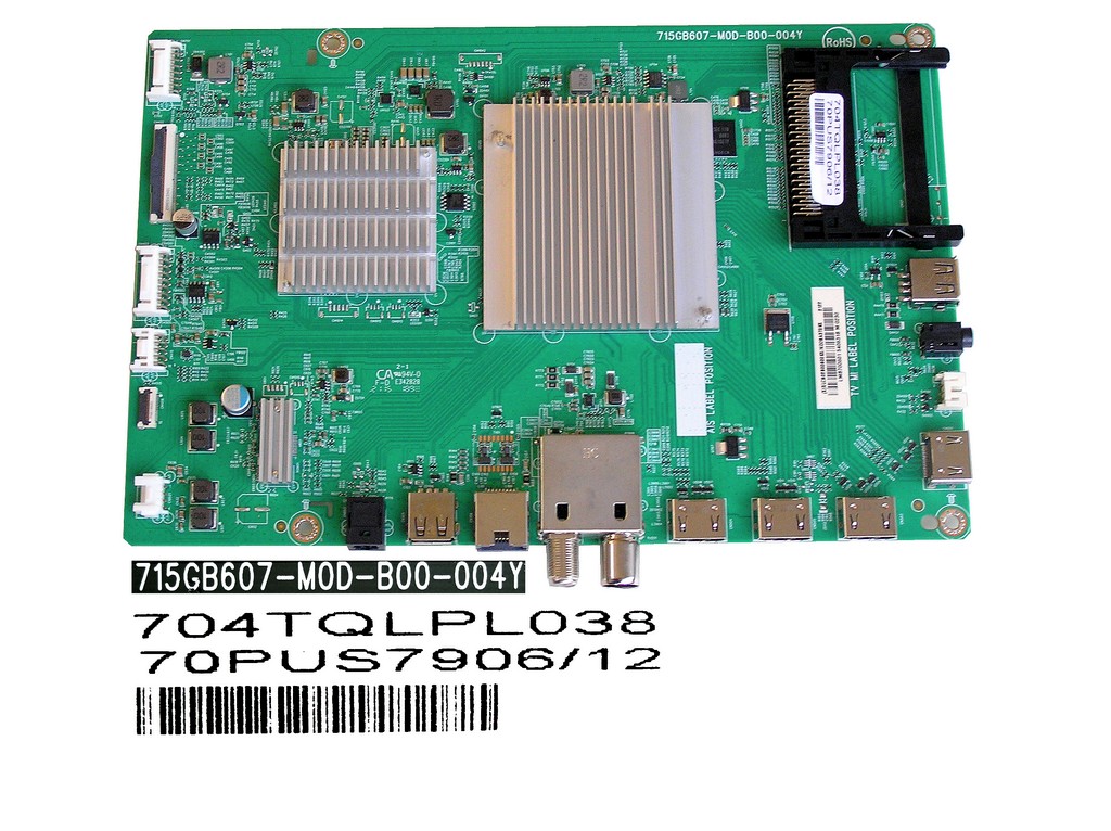LCD LED modul základní deska Philips XLCB02B00800SX/KQDBA3T0SX / Main board assy 715GB607-M0D-B00-004Y / 704TQLPL038