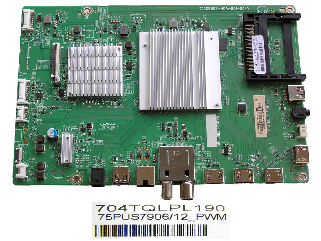 LCD LED modul základní deska Philips XLCB02B00801SX/LODBA1T0SX/ XLCB02B00800SX/LODBA1T0SX / Main board assy 715GB607 - M0A - B01 - 004Y / 704TQLPL190