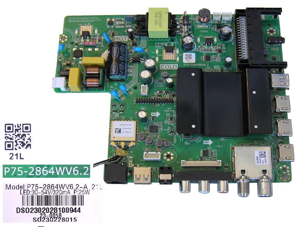 LCD LED modul základní deska SENCOR  SLE24S801TCSB / Main board assy P75-2864WV6.2 / DS02302028100944