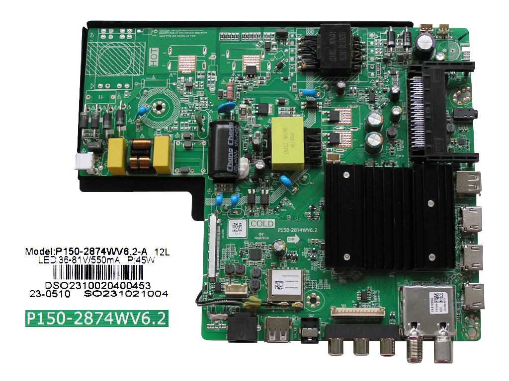 LCD LED modul základní deska SENCOR  SLE43US801TCSB / Main board assy P150-2874WV6.2 / DSO2310020400453