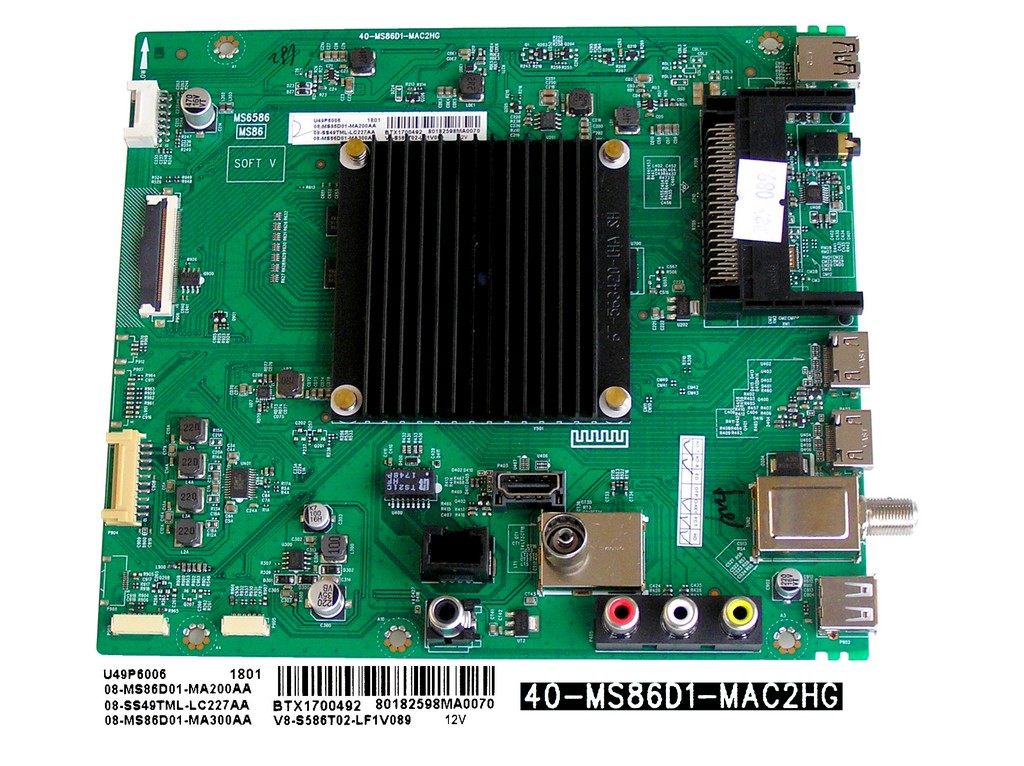 LCD LED modul základní deska TCL 08-MS86D01-MA200AA / Main board assy 40-MS86D1-MAC2HG