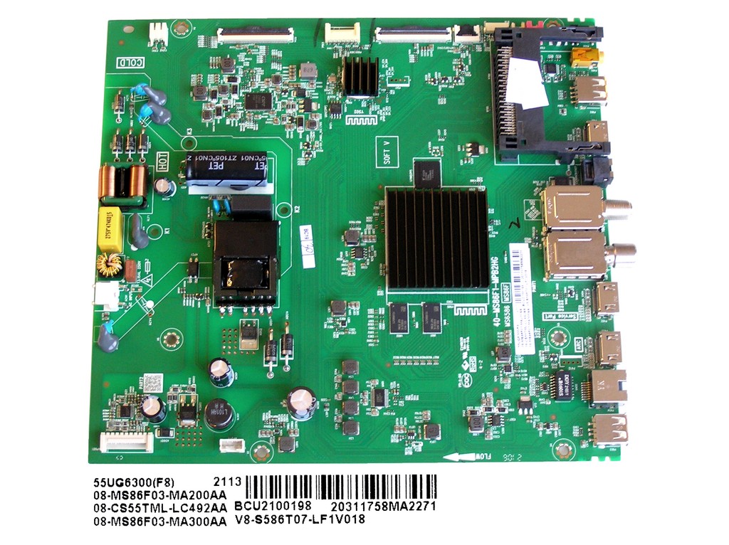 LCD LED modul základní deska TCL 08-MS86F03-MA200AA / Main board assy 40-MS86F1-MPB2HG