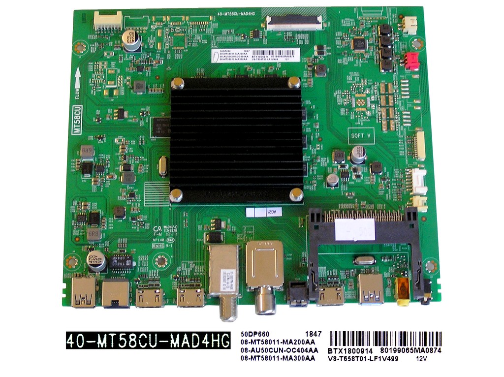 LCD LED modul základní deska TCL 08-MT58011-MA200AA / Main board assy 40-MT58CU-MAD4HG