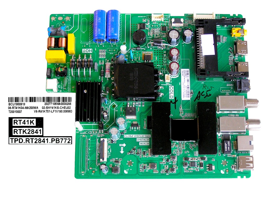 LCD LED modul základní deska TCL 08-RT41K04-MA200WA / Main board assy TPD.RT2841.PB772