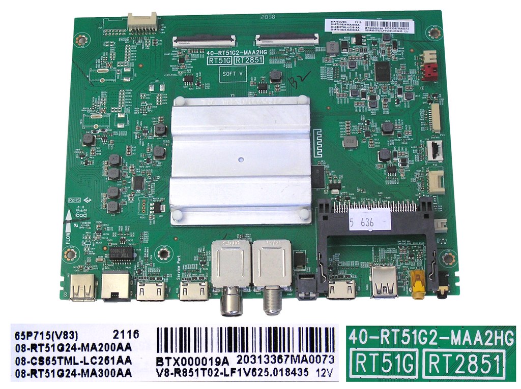 LCD LED modul základní deska TCL 08-RT51G24-MA200AA / Main board assy 40-RT51G2-MAA2HG