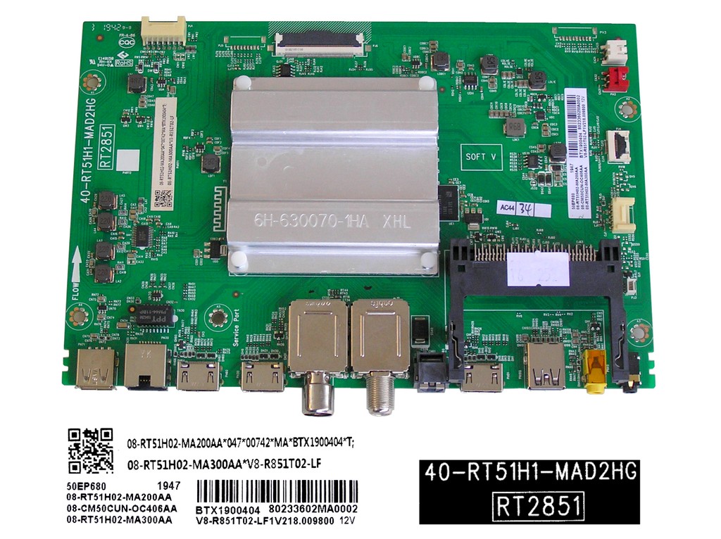 LCD LED modul základní deska TCL 08-RT51H02-MA200AA / Main board assy 40-RT51H1-MAD2HG