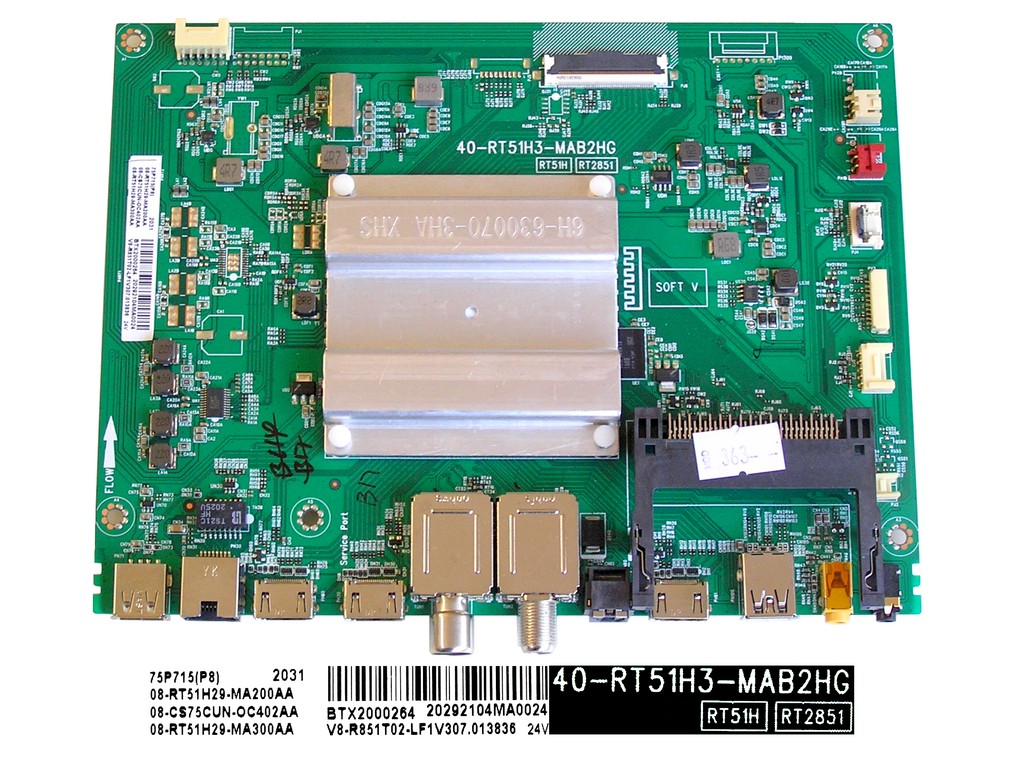 LCD LED modul základní deska TCL 08-RT51H29-MA200AA / Main board assy 40-RT51H3-MAB2HG