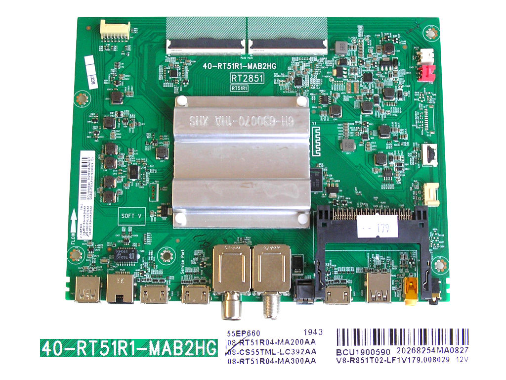 LCD LED modul základní deska TCL 08-RT51R04-MA200AA / Main board assy 40-RT51R1-MAB2HG