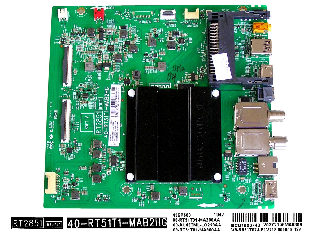LCD LED modul základní deska TCL 08-RT51T01-MA200AA / Main board assy 40-RT51T1-MAB2HG