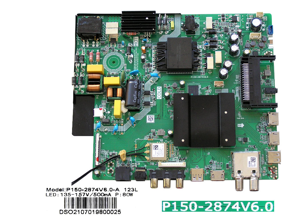 LCD LED modul základní deska TESLA 55D615BUS / Main board assy P150-2874V6.0 / DSO2107019800025