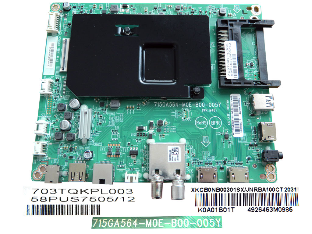 LCD LED modul základní deska XKCB0NB00301SX H0A01B01T/ XKCB0NB00301SX/JNRBA100CT / Main board assy 715GA564-M0E-B00-005Y / 703TQKPL003