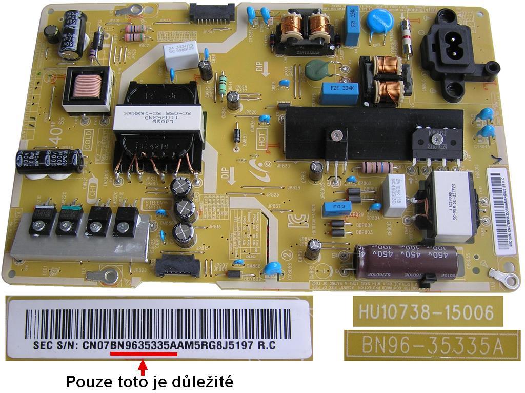LCD LED modul zdroj BN96-35335A / SMPS power supply board BN9635335A  P-LED L40S5_FHSV, L40S 