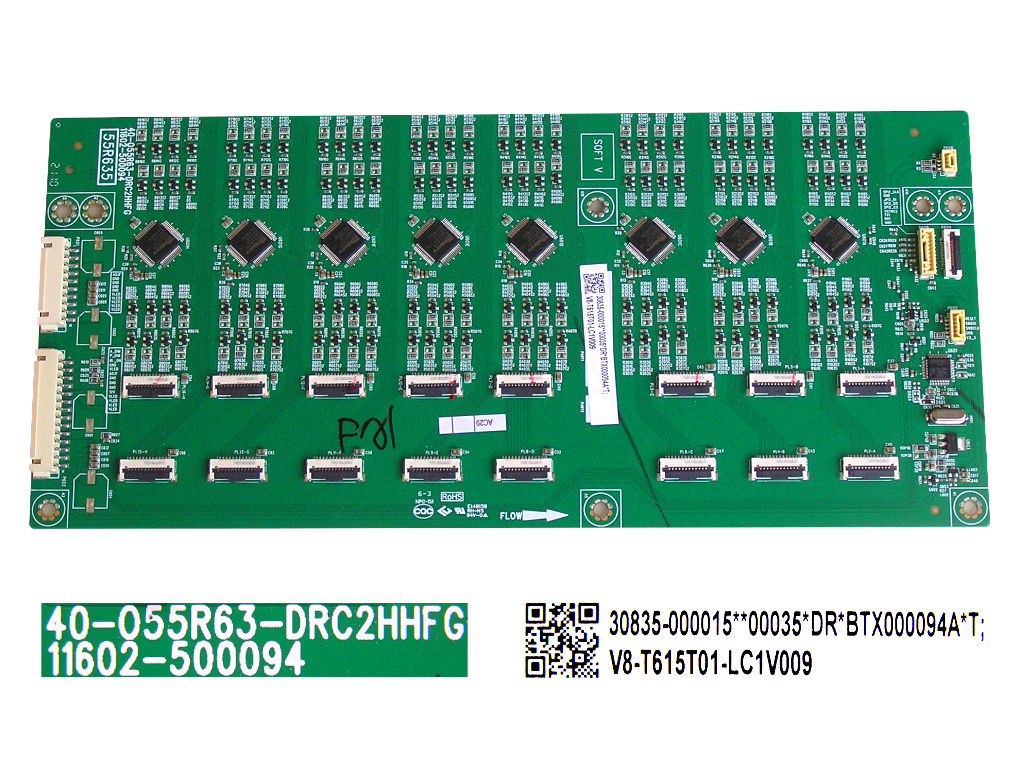 LCD modul LED driver aktivního HDR TCL 55R635 / HDR driver board assy 40-055R63-DRC2HHFG / 11602-500094 / 30835-000015