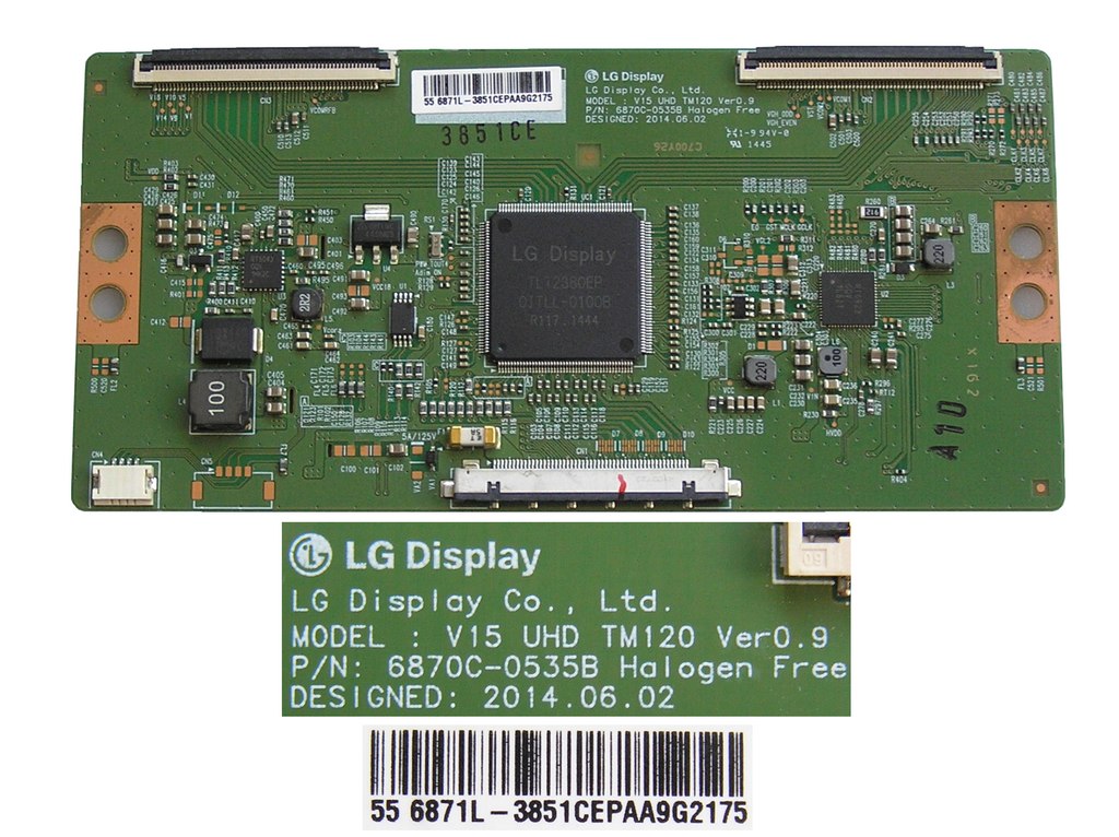 LCD modul T-CON  6870C-0535B / T-Con board 6871L-3851C / V15 UHD TM120 Ver0.9