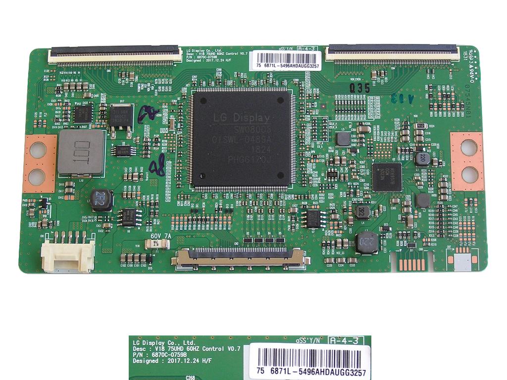 LCD modul T-CON  6870C-0759B / T-Con board 6871L-5496A / V18 75UHD 60Hz Control V0.7