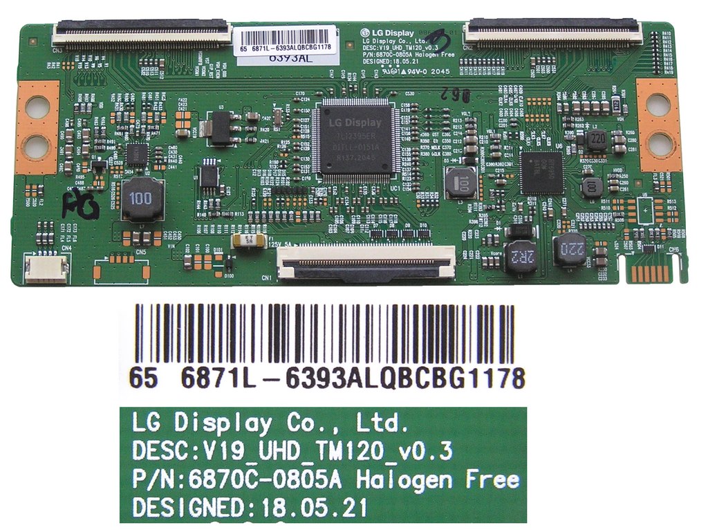 LCD modul T-CON 6870C-0805A / TCON board  V19_UHD_TM120_V0.3 / 6871L-6393A