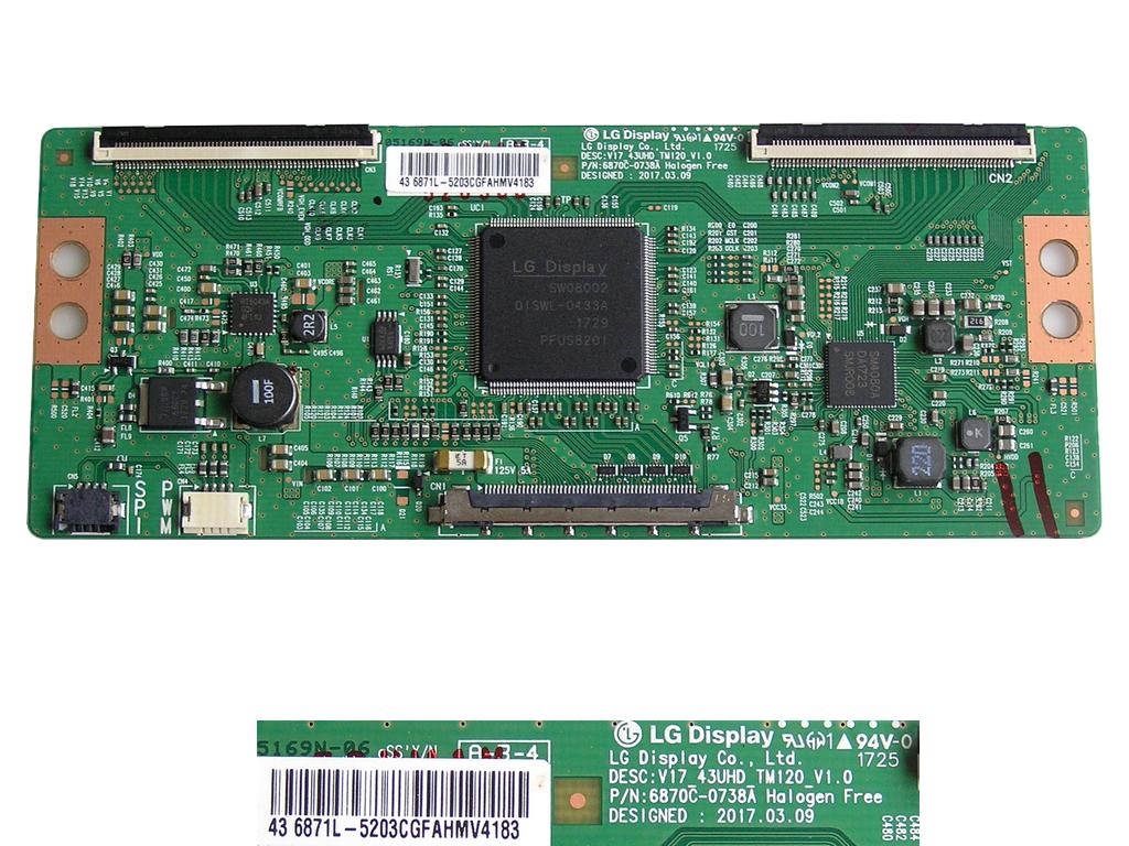 LCD modul T-CON  6871L-5203C / T-con board 6870C-0738A / V17 43UHD TM120_V1.0