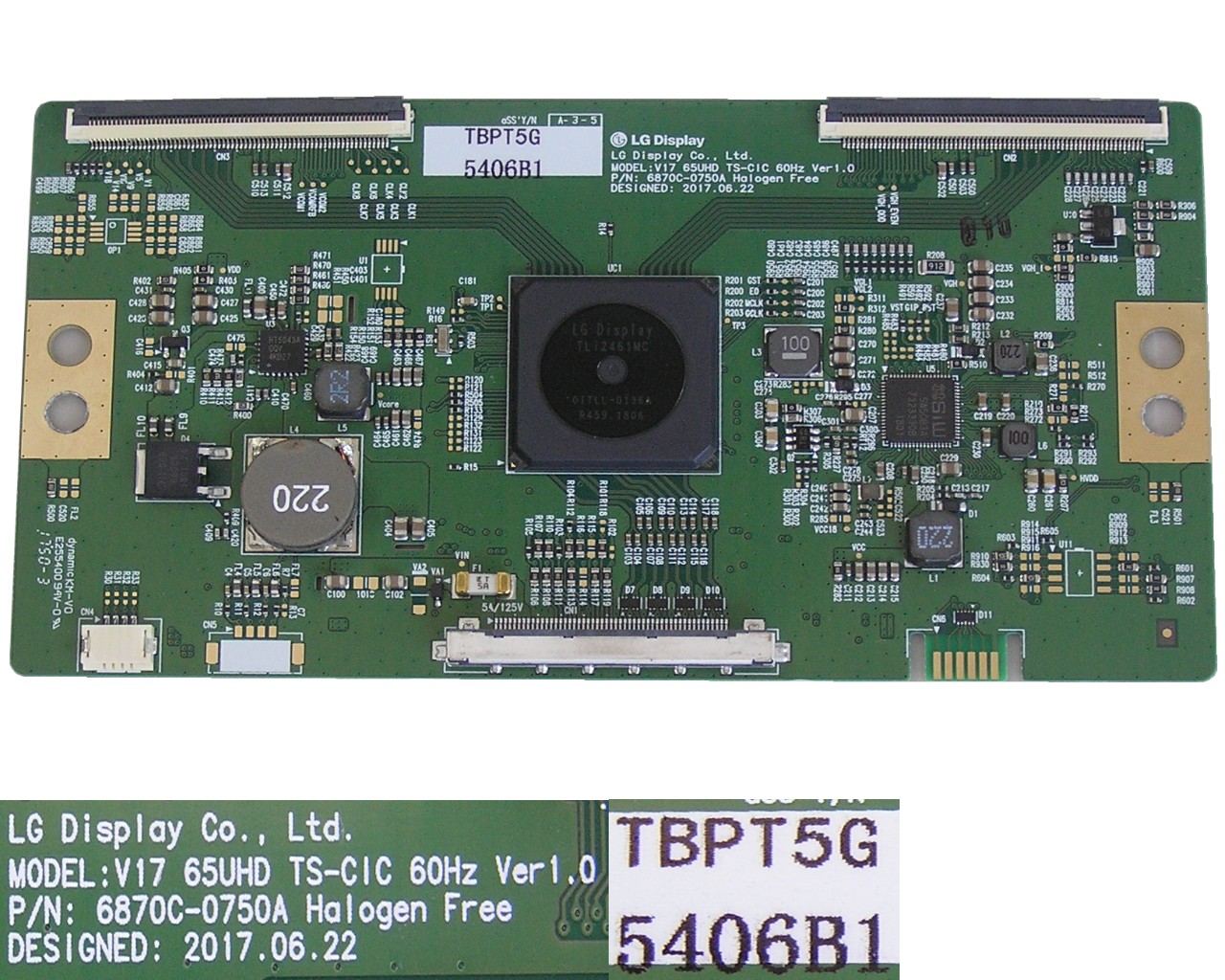 LCD modul T-CON  6871L-5406B / T-con board 6870C-0750A / V17 65UHD 60Hz Ver1.0