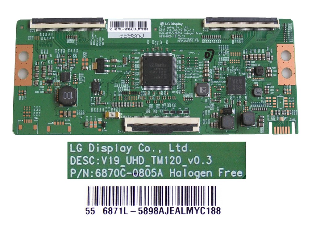 LCD modul T-CON  6871L-5898A / T-con board 6870C-0805A / V19_UHD_TM120_v0.3