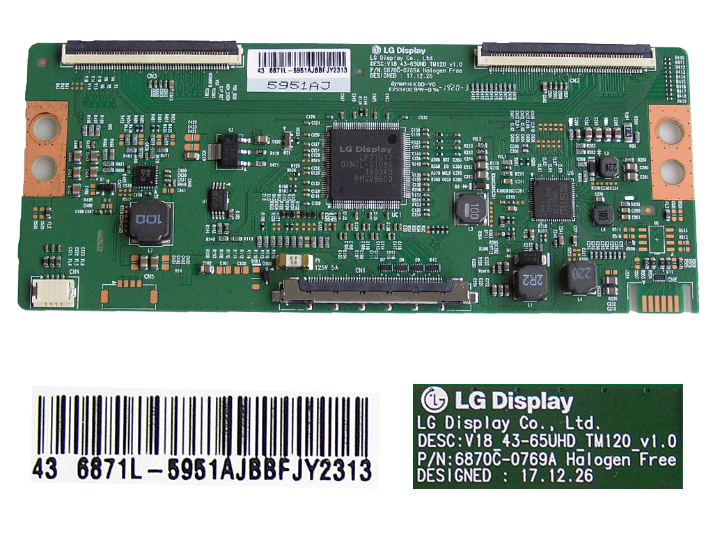 LCD modul T-CON  6871L-5951A / T-con board 6870C-0769A / V18 43-65UHD TM120 Ver1.0