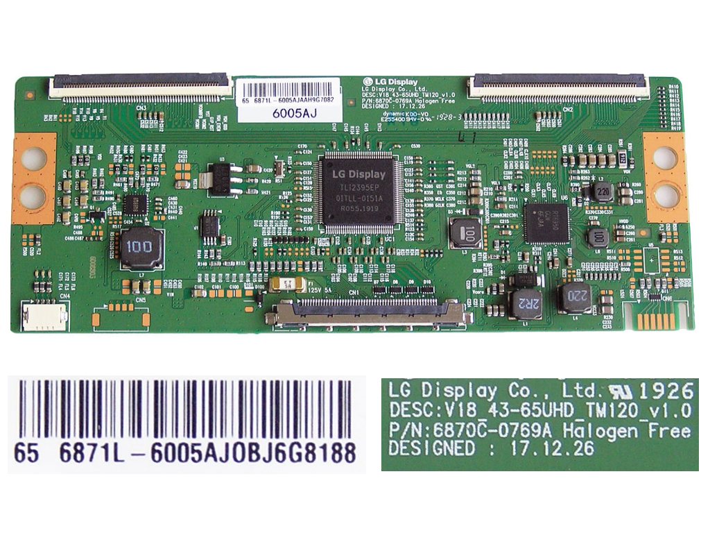 LCD modul T-CON  6871L-6005A / T-con board 6870C-0769A / V18 43-65UHD TM120 Ver1.0