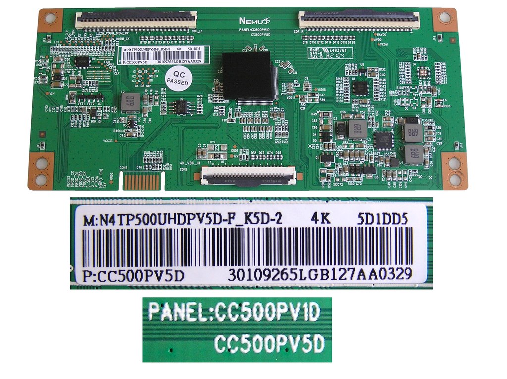LCD modul T-CON CC500PV5D / TCON board 30109265 / N4TP500UHDPV5D-F_K5D-2