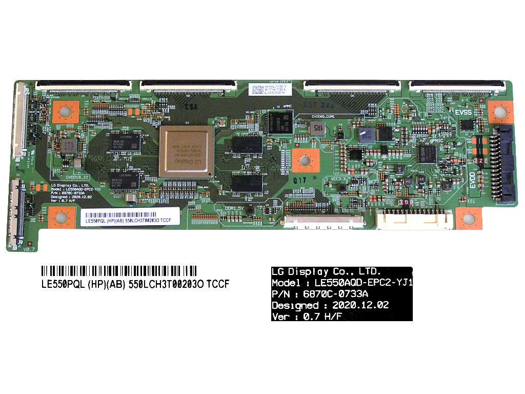 LCD modul T-CON OLED LE550AQD-EPC2-YJ1 / T-CON board O-LED 6870C-0733A / LE550PQL (HP)(AB) / 550LCH3T00203O