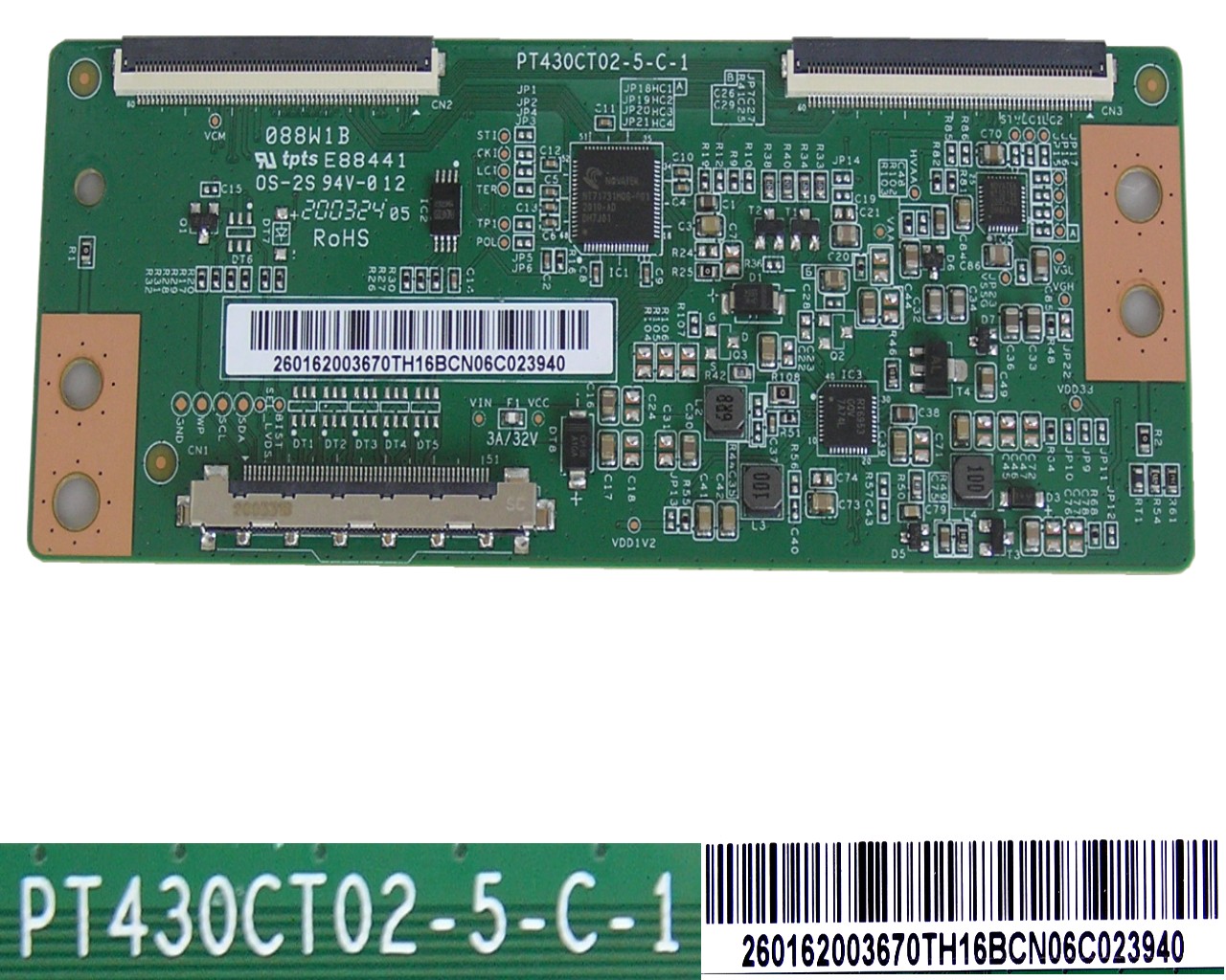 LCD modul T-CON PT430CT02-5-C-1 / TCON board 260162003670TH16BCN06C023940