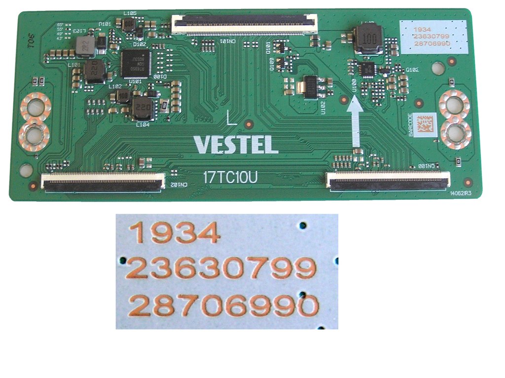 LCD modul T-CON VESTEL 17TC10U /  TCON board 23630799