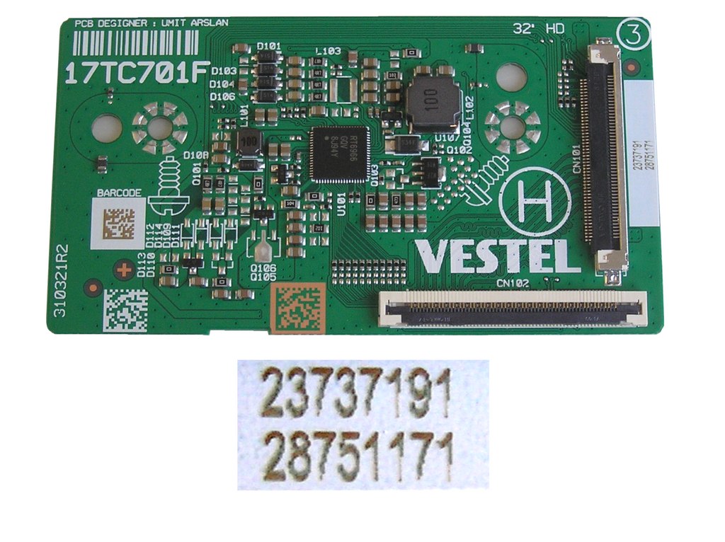 LCD modul T-CON VESTEL 17TC710F /  TCON board 23737191