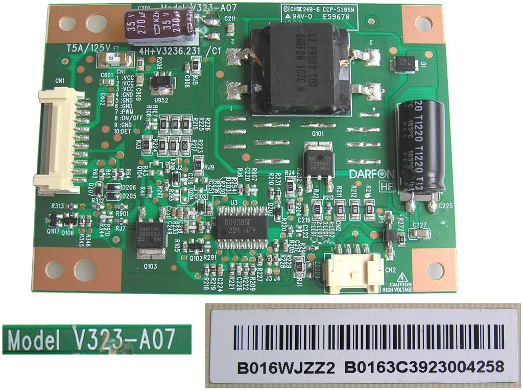 LCD modul řízení LED podsvitu Sharp RUNTKB016WJZZ2 / V323-A07