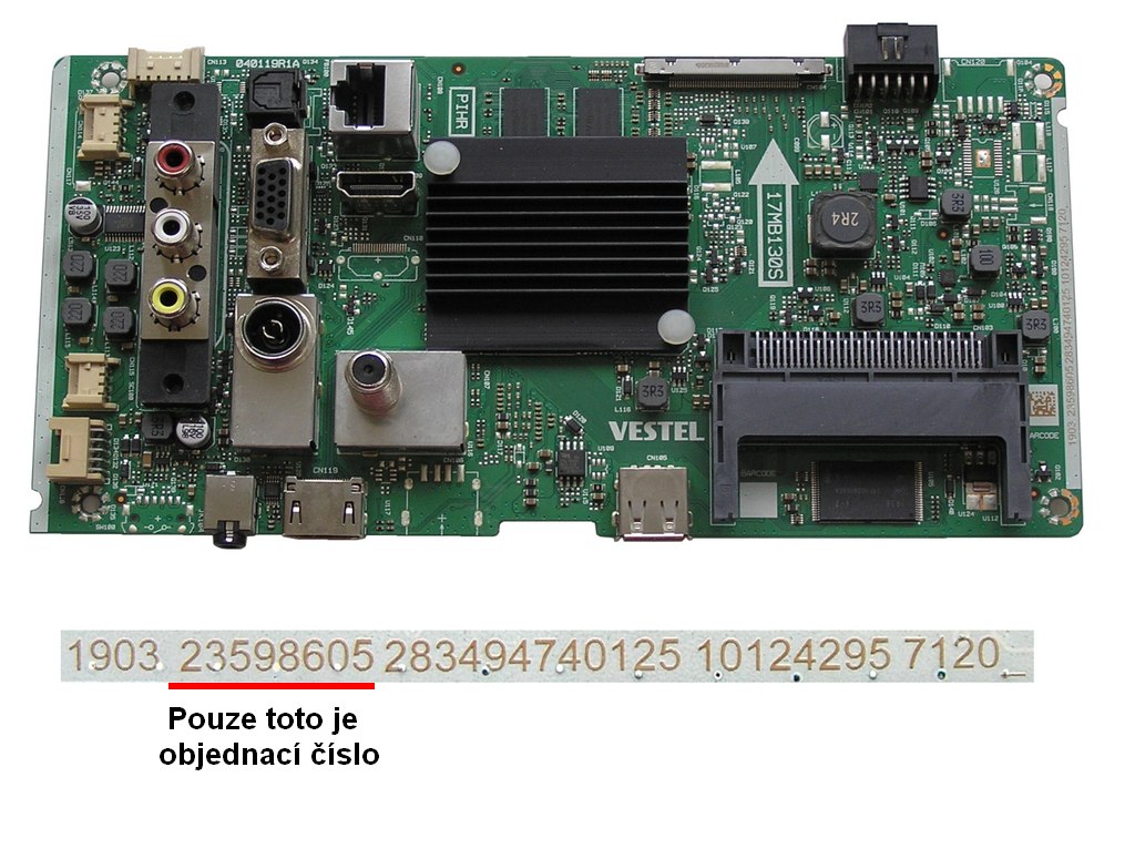 LCD modul základní deska 17MB130S / Main board 23598605 HITACHI 43HK5100