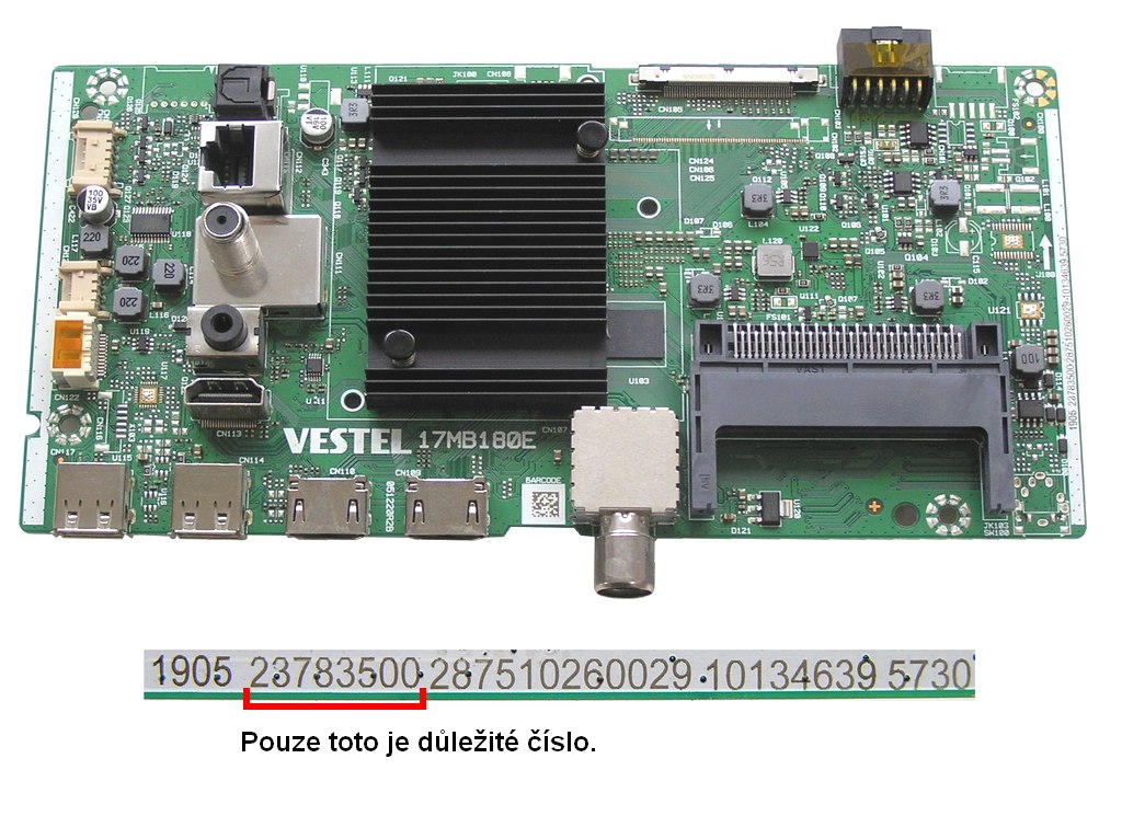 LCD modul základní deska 17MB180E / Main board 23783500 / FINLUX 50-FFF-8261