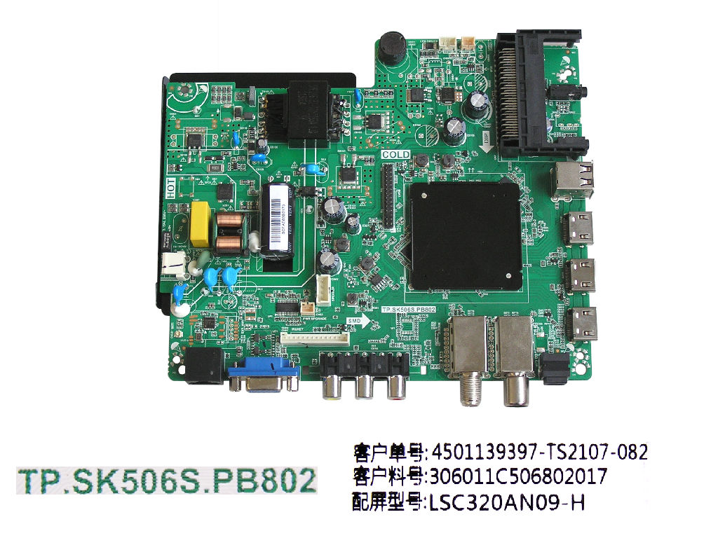 LCD modul základní deska C21081140-0A01584 / Main board TP.SK506S.PB802 / VIVAX TV-32LE114T2S2SM