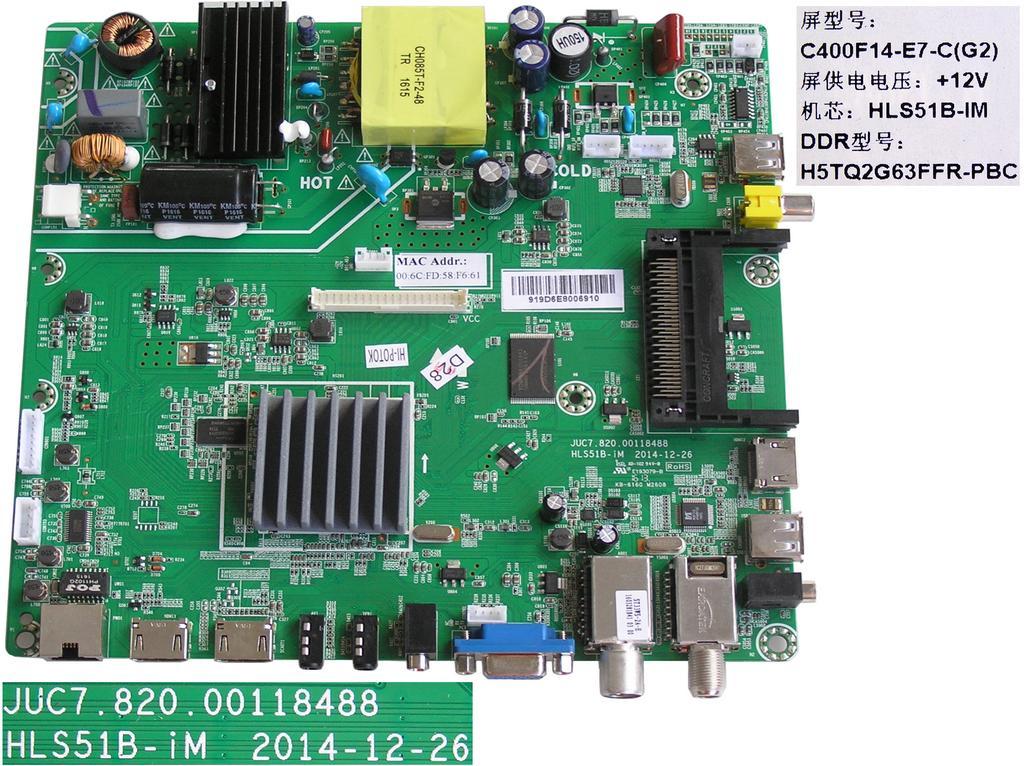 LCD modul základní deska Changhong LED40D3000ISX  / Main board C400F14-E7-C(G2)