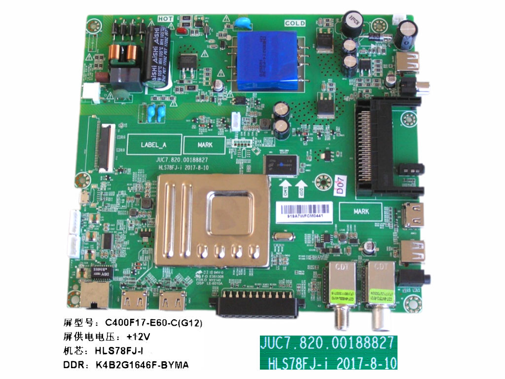 LCD modul základní deska Changhong LED40E5000ISN / Main board C400F17-E60-C(G12) / JUC7.820.00188827/ HLS78FJ-I