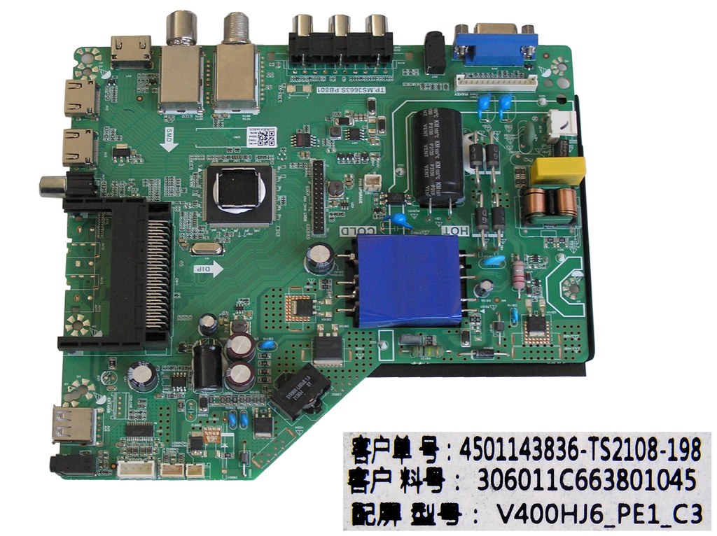 LCD modul základní deska ECG LE40N1TS / main board Z21092814-0A00155 / TP.MS3663S.PB801