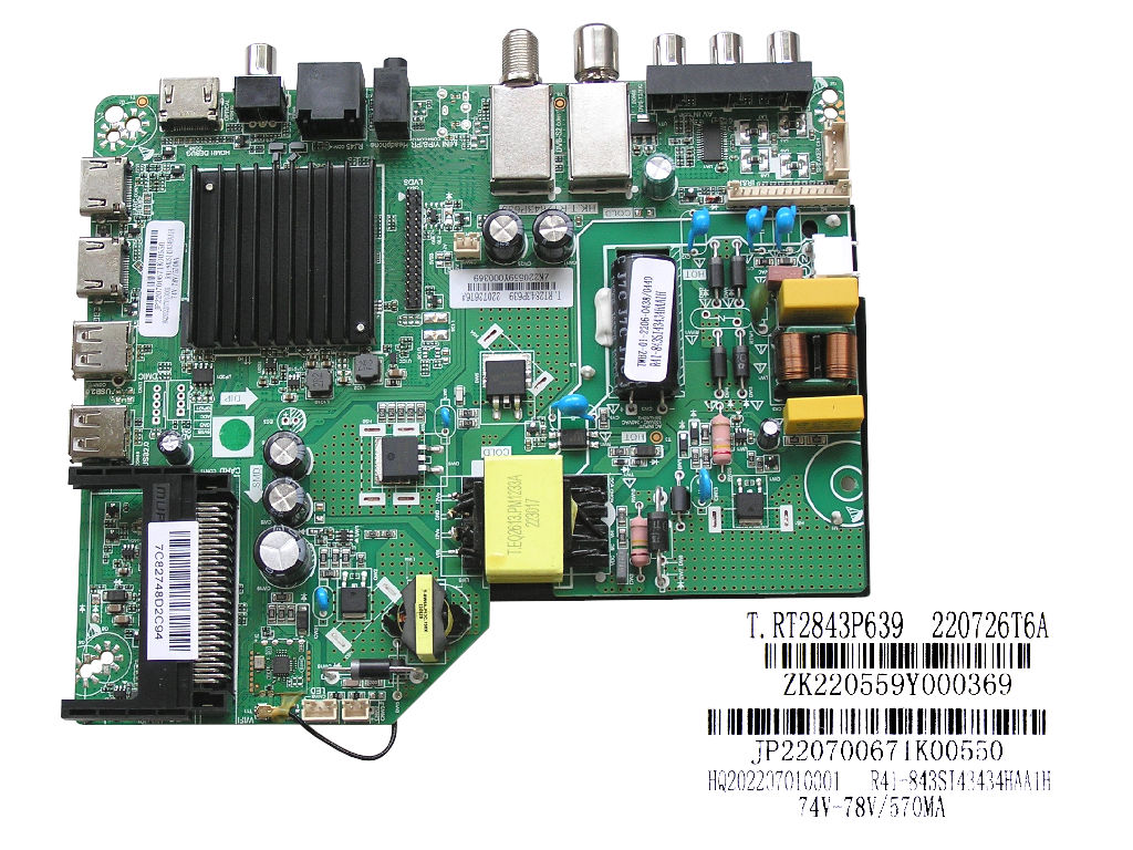 LCD modul základní deska FOX 42AOS430E / main board HK.T.RT2843P639 / JP220700671K00550